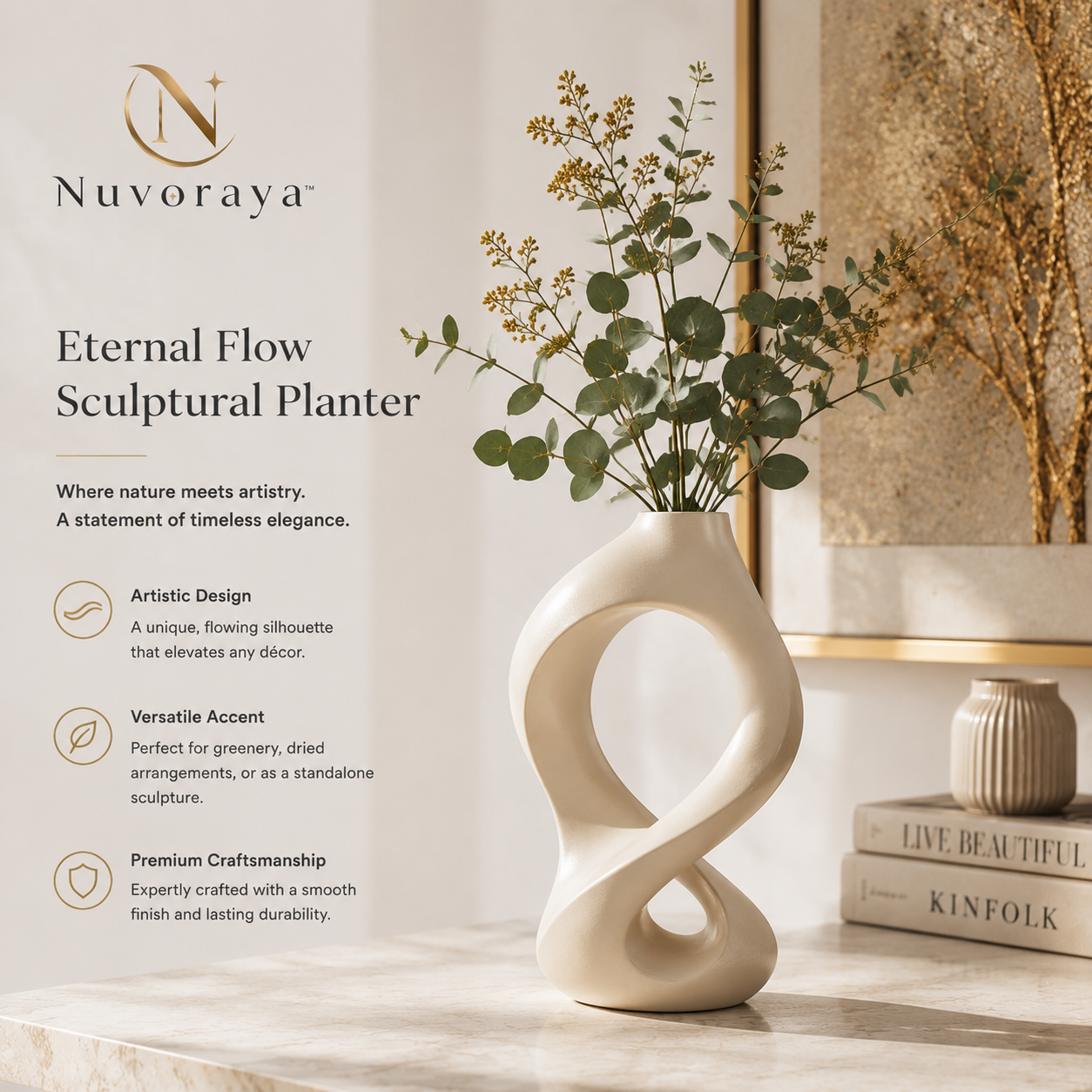 Nuvoraya™ Eternal Flow Sculptural Planter
