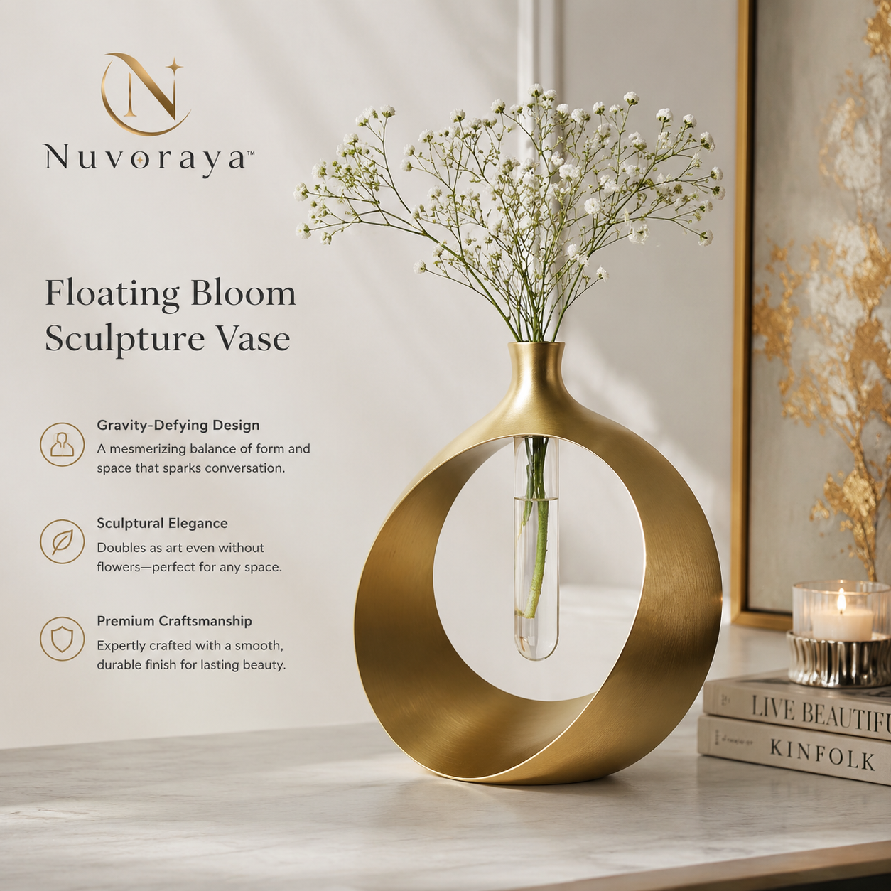 Nuvoraya™ Floating Bloom Sculptural Vase